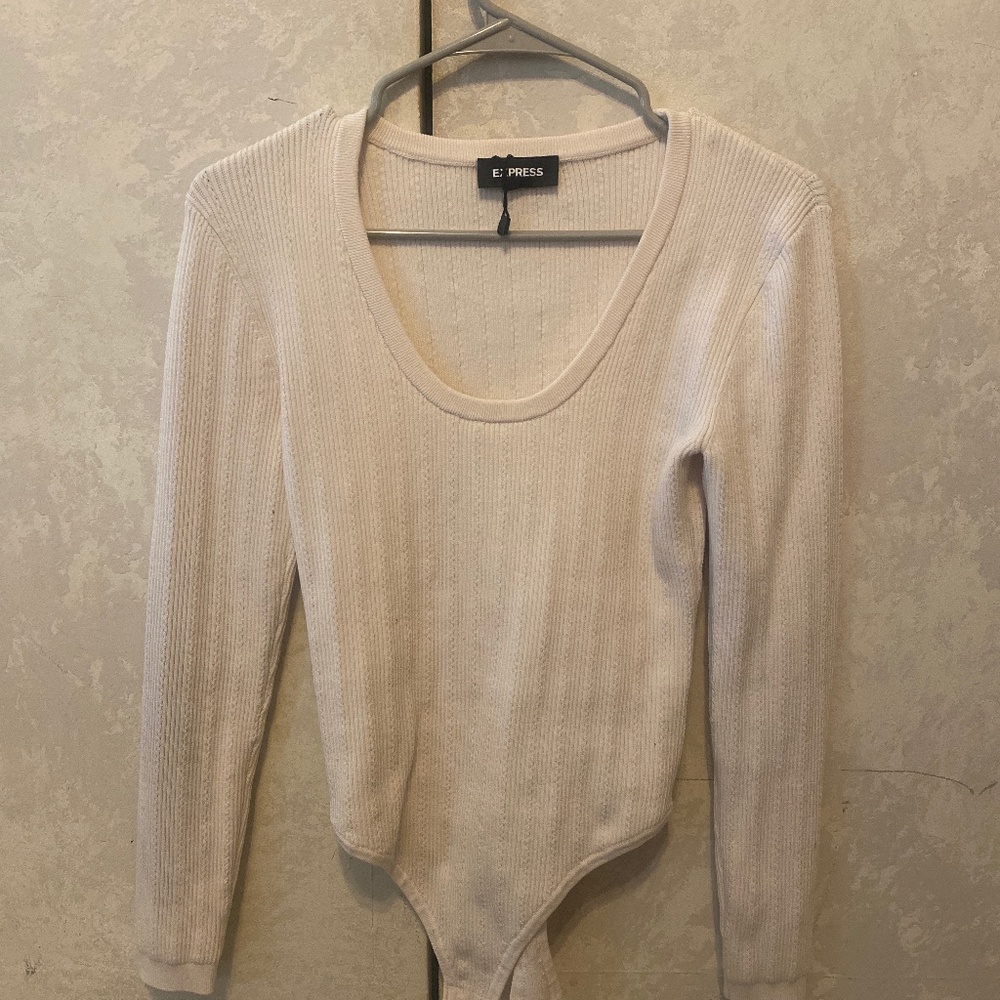 Ribbed crème body suit - Express